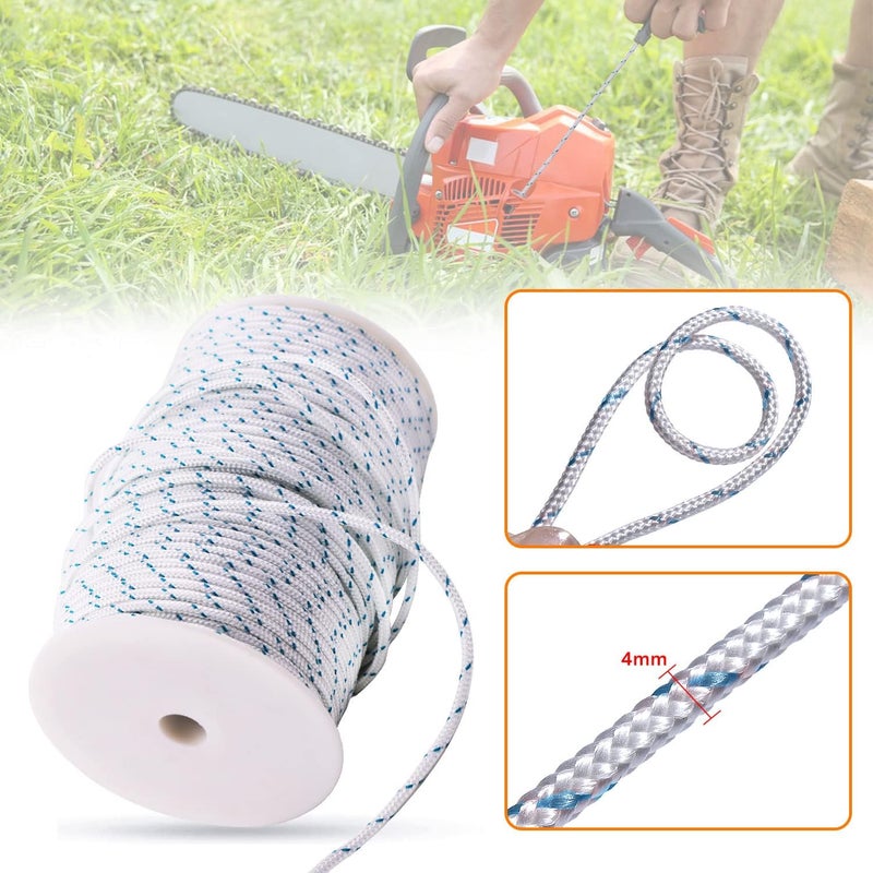 Mtanlo Recoil Starter Rope Pull Cord 4mm 100-Meter for Stihl Husqvarna Echo Poulan Homelite McCulloch Sears Craftsman Trimmer Edger Brush Cutter Lawn Mower Chainsaw - Image 2